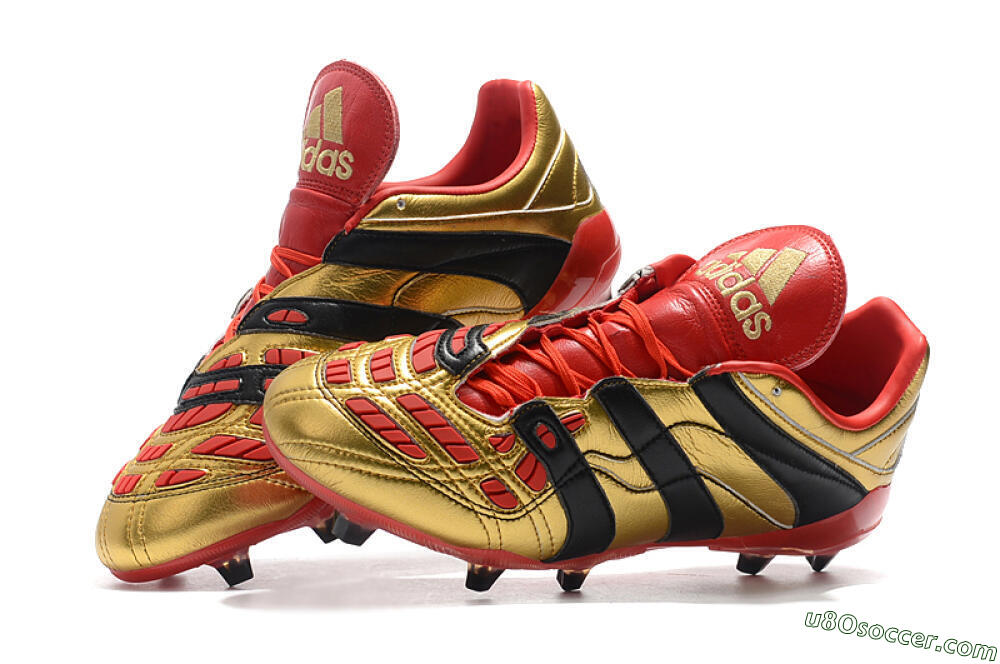 Adidas Predator Accelerator Electricity FG Firm Ground Soccer Cleats - Gold/Red/Black 6