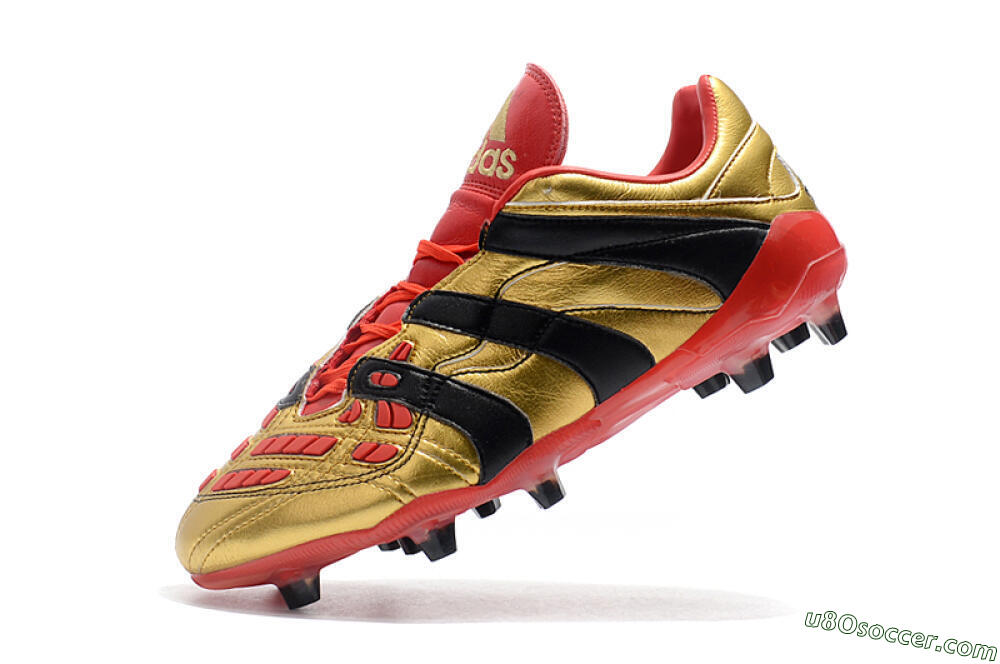 Adidas Predator Accelerator Electricity FG Firm Ground Soccer Cleats - Gold/Red/Black 8