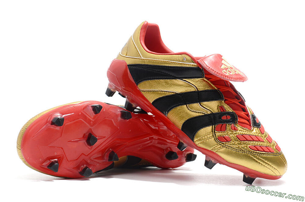 Adidas Predator Accelerator Electricity FG Firm Ground Soccer Cleats - Gold/Red/Black 9