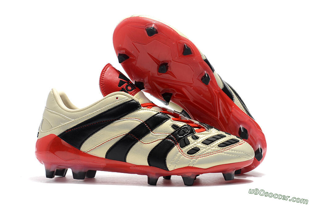 Adidas Predator Accelerator Electricity FG Firm Ground Soccer Cleats - White/Black/Red 1