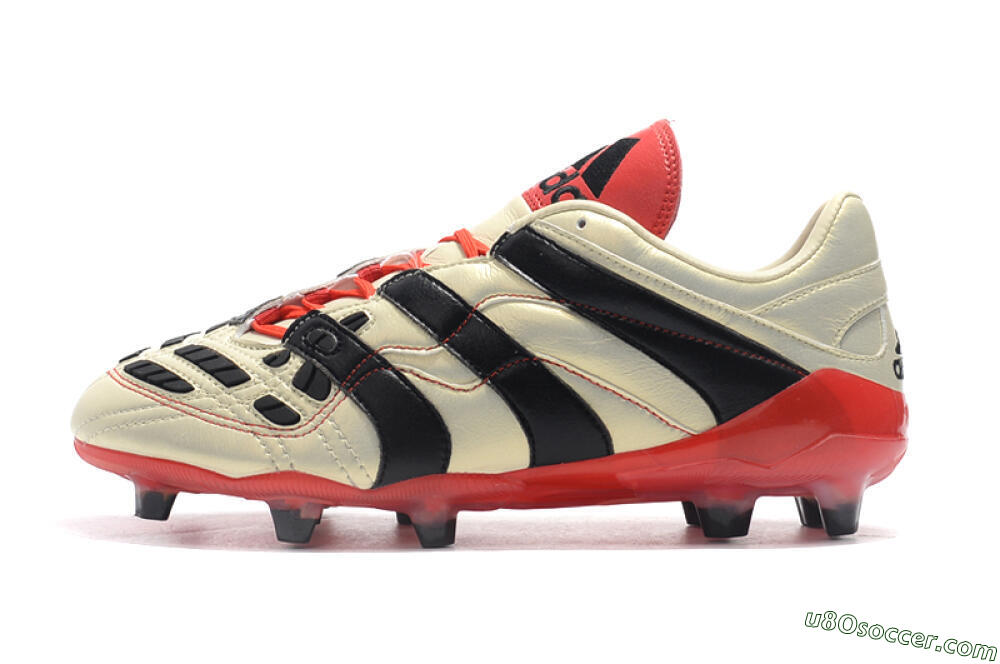Adidas Predator Accelerator Electricity FG Firm Ground Soccer Cleats - White/Black/Red 2