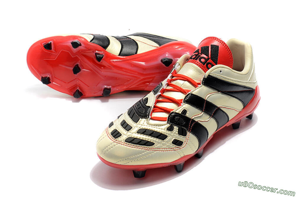 Adidas Predator Accelerator Electricity FG Firm Ground Soccer Cleats - White/Black/Red 3