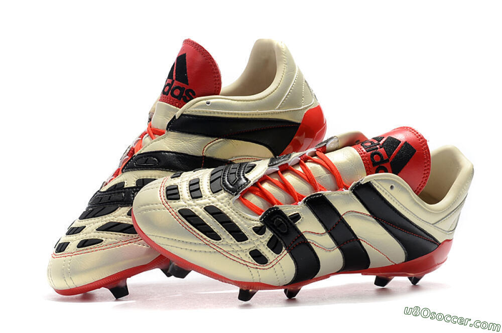 Adidas Predator Accelerator Electricity FG Firm Ground Soccer Cleats - White/Black/Red 6