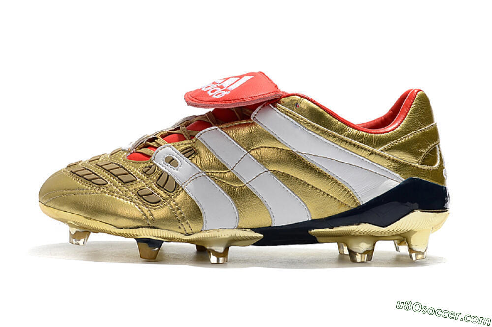 Adidas Predator Accelerator Electricity FG Firm Ground Soccer Cleats - Gold/Red/White 2