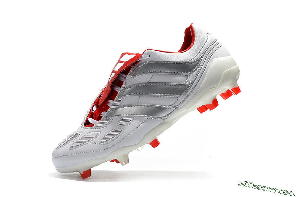Beckham x Adidas Predator Precision FG Firm Ground Soccer Cleats - Grey/Red/White 8