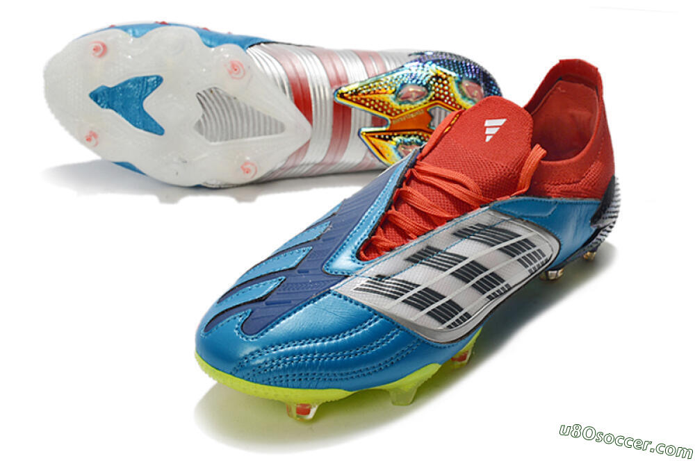 Adidas Predator Archive Limited Edition FG Firm Ground Soccer Cleats - Blue/Silver/Red/Yellow 3