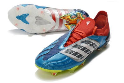Adidas Predator Archive Limited Edition FG Firm Ground Soccer Cleats - Blue/Silver/Red/Yellow