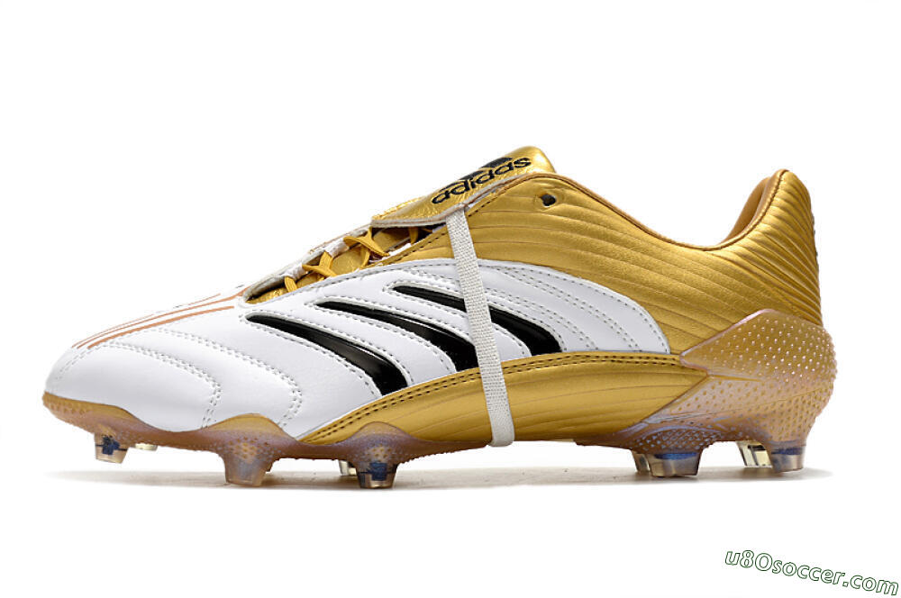 Adidas Predator Absolute 20 FG Firm Ground Soccer Cleats - White/Gold/Black 2