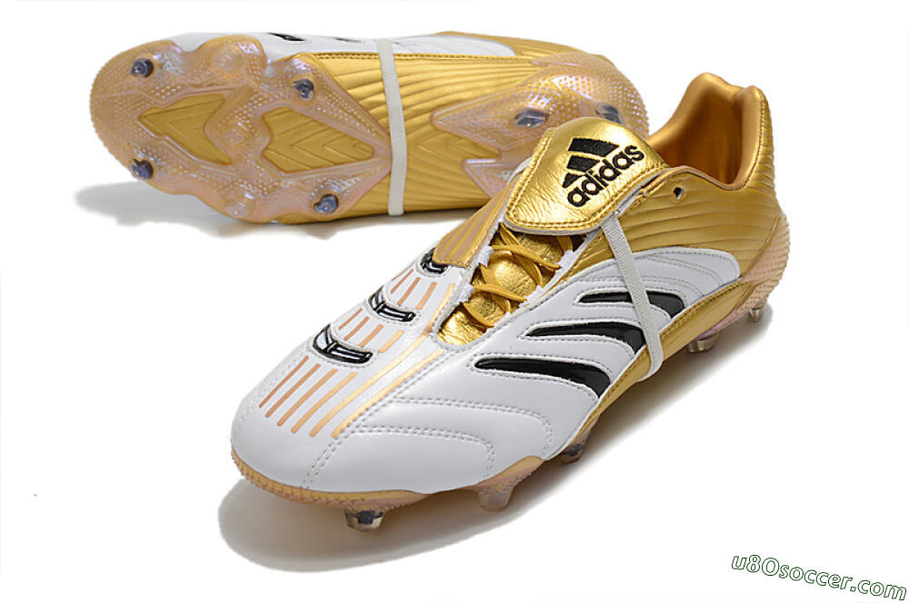 Adidas Predator Absolute 20 FG Firm Ground Soccer Cleats - White/Gold/Black 3