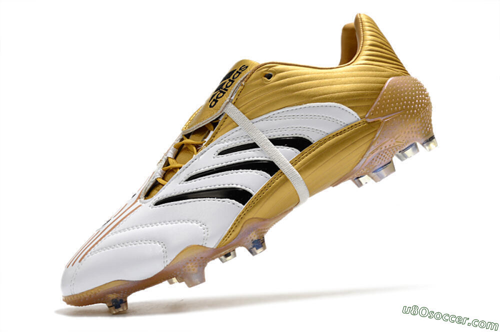 Adidas Predator Absolute 20 FG Firm Ground Soccer Cleats - White/Gold/Black 5