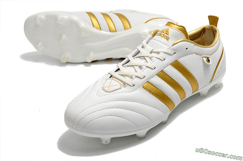 Adidas Adipure FG Firm Ground Soccer Cleats - White/Gold 3