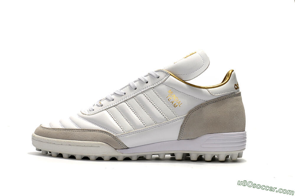 Adidas Copa Mundial Team Modern Craft TF Artificial Turf Soccer Shoes - White/Gold/Grey 2