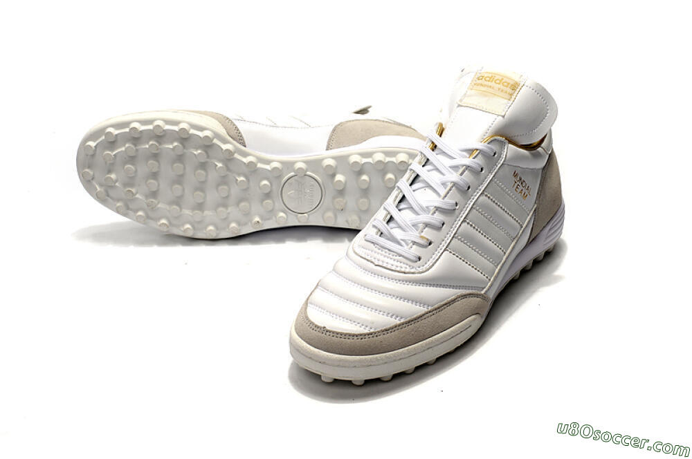Adidas Copa Mundial Team Modern Craft TF Artificial Turf Soccer Shoes - White/Gold/Grey 3