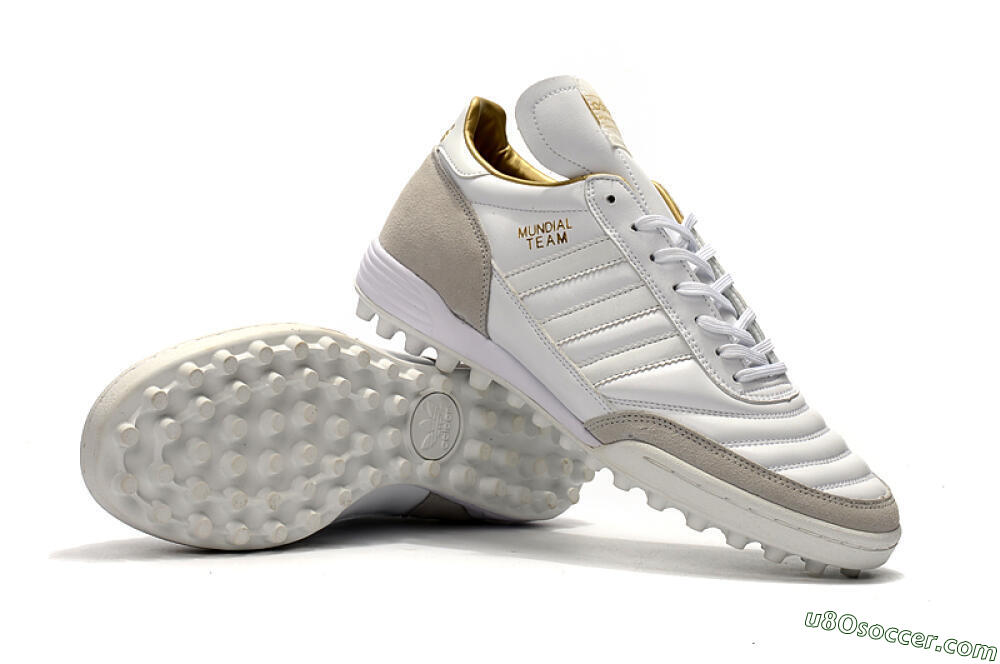 Adidas Copa Mundial Team Modern Craft TF Artificial Turf Soccer Shoes - White/Gold/Grey 4