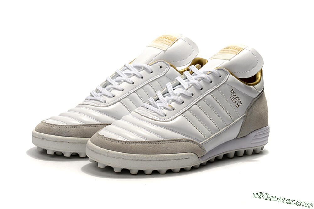 Adidas Copa Mundial Team Modern Craft TF Artificial Turf Soccer Shoes - White/Gold/Grey 5