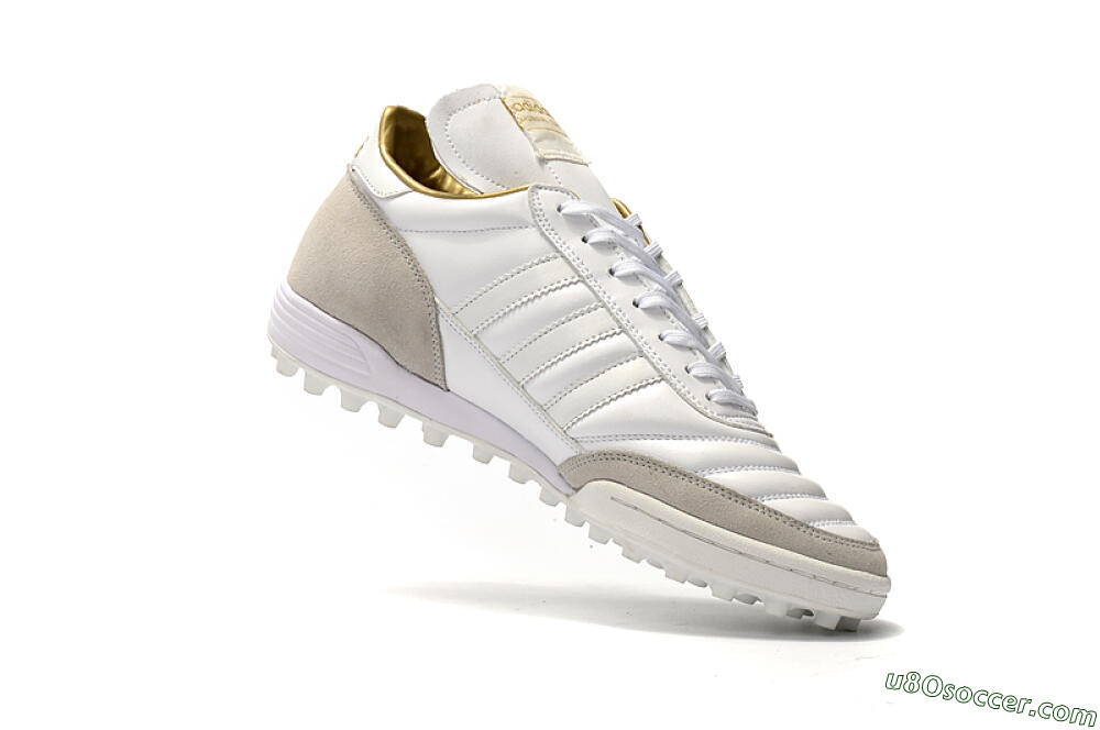 Adidas Copa Mundial Team Modern Craft TF Artificial Turf Soccer Shoes - White/Gold/Grey 7
