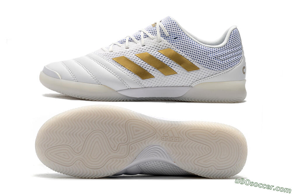 Adidas Copa Tango 20.1 IC Indoor & Futsal Soccer Shoes - White/Gold/Blue 0
