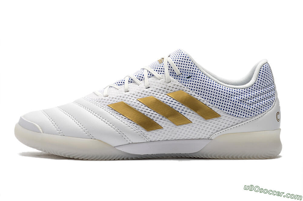 Adidas Copa Tango 20.1 IC Indoor & Futsal Soccer Shoes - White/Gold/Blue 2