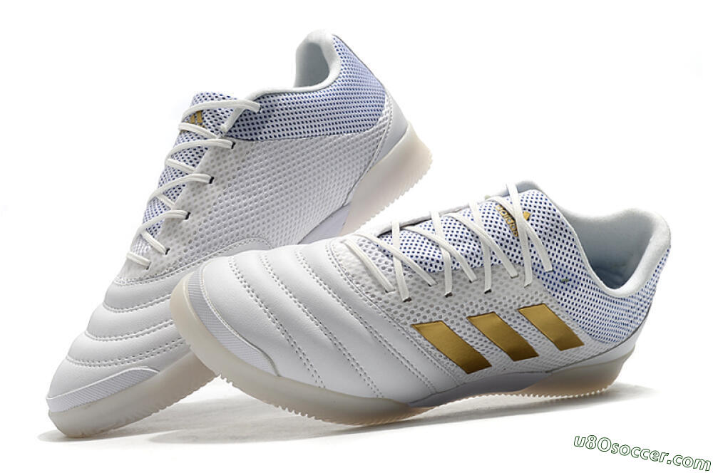 Adidas Copa Tango 20.1 IC Indoor & Futsal Soccer Shoes - White/Gold/Blue 6