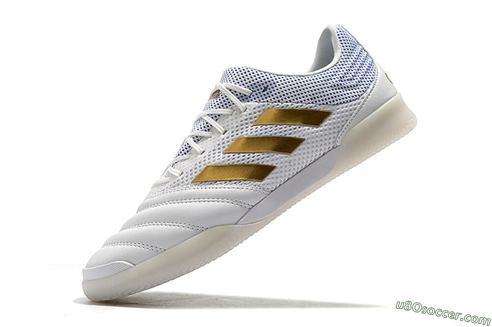 Adidas Copa Tango 20.1 IC Indoor & Futsal Soccer Shoes - White/Gold/Blue 8