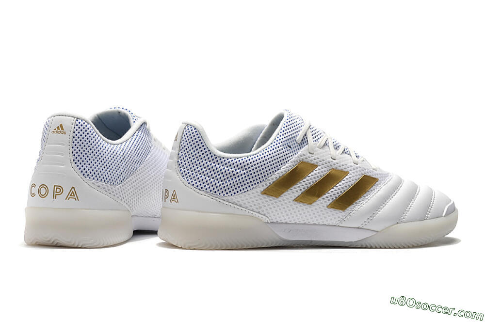 Adidas Copa Tango 20.1 IC Indoor & Futsal Soccer Shoes - White/Gold/Blue 9
