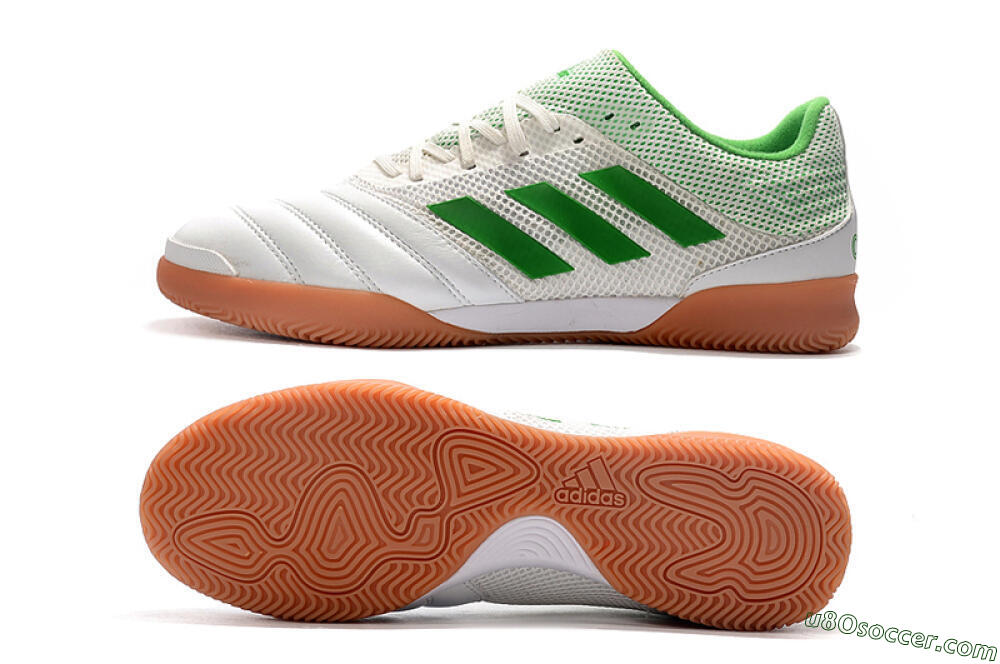 Adidas Copa Tango 20.1 IC Indoor & Futsal Soccer Shoes - White/Green/Brown 0