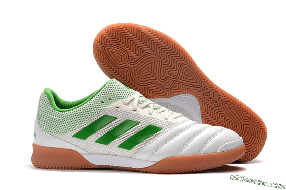 Adidas Copa Tango 20.1 IC Indoor & Futsal Soccer Shoes - White/Green/Brown 1