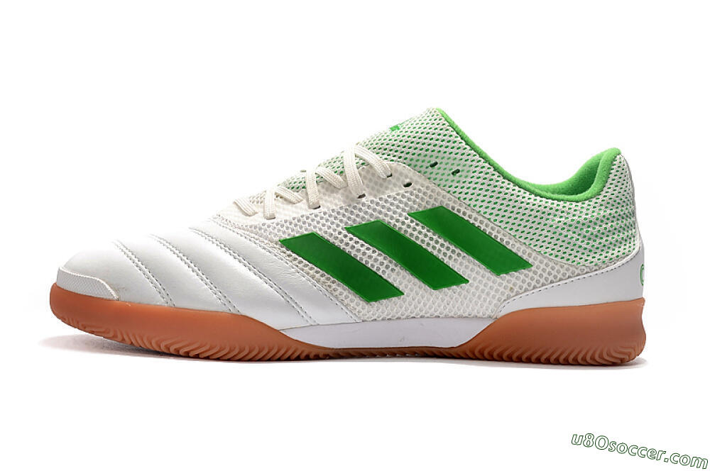 Adidas Copa Tango 20.1 IC Indoor & Futsal Soccer Shoes - White/Green/Brown 2