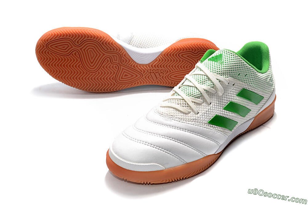 Adidas Copa Tango 20.1 IC Indoor & Futsal Soccer Shoes - White/Green/Brown 3