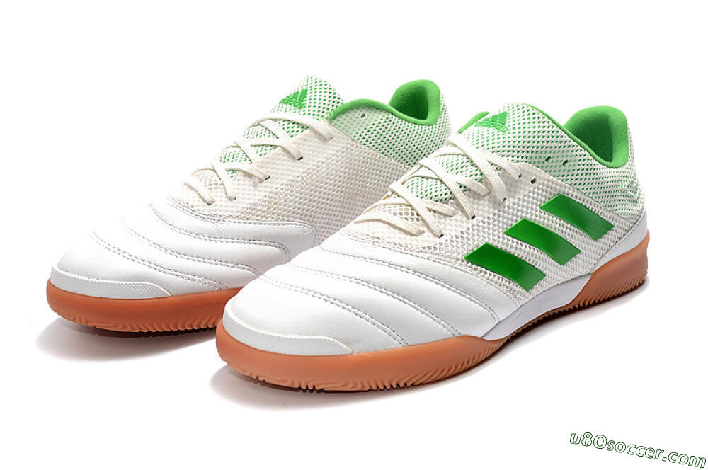 Adidas Copa Tango 20.1 IC Indoor & Futsal Soccer Shoes - White/Green/Brown 5