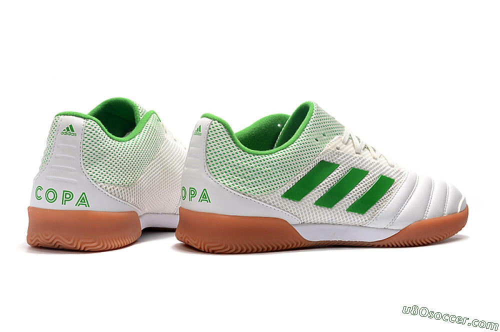 Adidas Copa Tango 20.1 IC Indoor & Futsal Soccer Shoes - White/Green/Brown 9