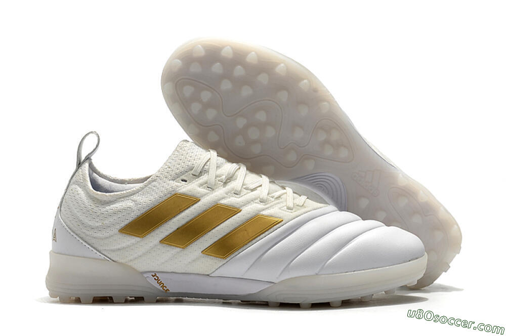 Adidas Copa Tango 20.1 TF Artificial Turf Soccer Shoes - White/Beige/Gold 1