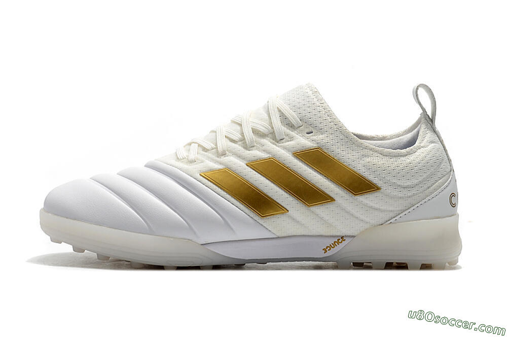 Adidas Copa Tango 20.1 TF Artificial Turf Soccer Shoes - White/Beige/Gold 2