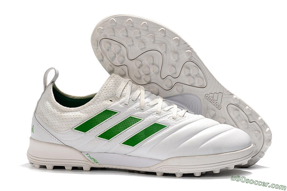Adidas Copa Tango 20.1 TF Artificial Turf Soccer Shoes - White/Green 1
