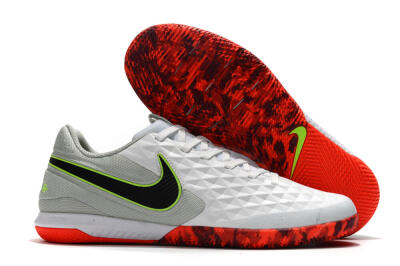 NIke Tiempo Lunar Legend 8 Pro IC Indoor & Futsal Soccer Shoes - White/Black/Yellow/Red