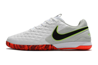 NIke Tiempo Lunar Legend 8 Pro IC Indoor & Futsal Soccer Shoes - White/Black/Yellow/Red