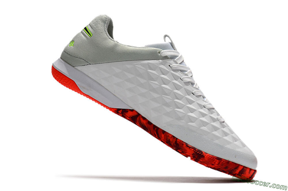 NIke Tiempo Lunar Legend 8 Pro IC Indoor & Futsal Soccer Shoes - White/Black/Yellow/Red 4