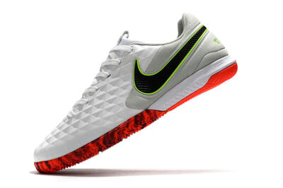 NIke Tiempo Lunar Legend 8 Pro IC Indoor & Futsal Soccer Shoes - White/Black/Yellow/Red