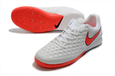 NIke Tiempo Lunar Legend 8 Pro IC Indoor & Futsal Soccer Shoes - White/Red/Jade
