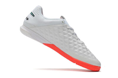 NIke Tiempo Lunar Legend 8 Pro IC Indoor & Futsal Soccer Shoes - White/Red/Jade