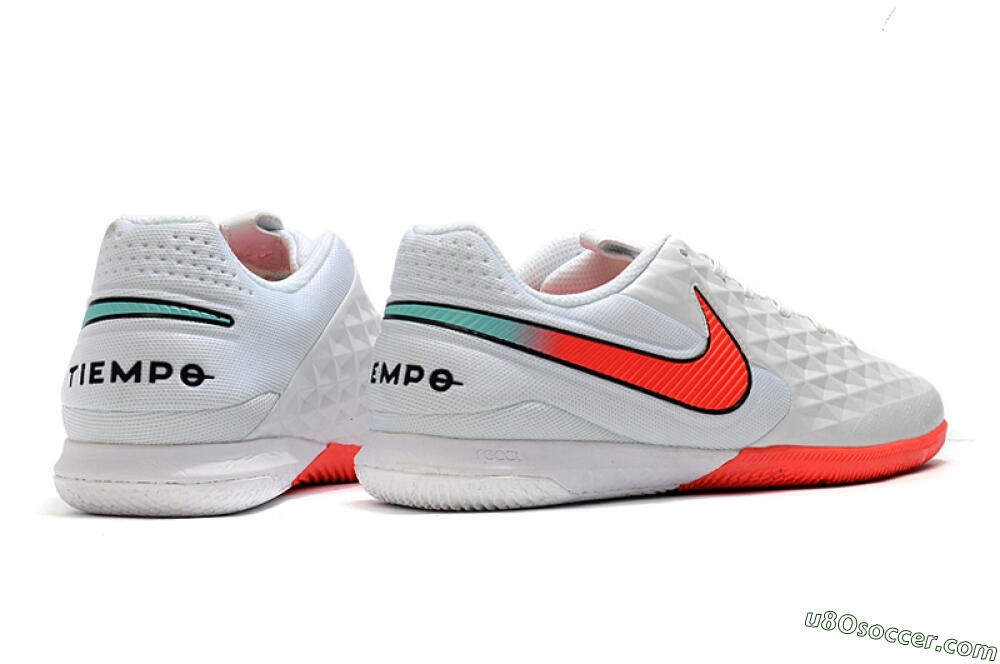 NIke Tiempo Lunar Legend 8 Pro IC Indoor & Futsal Soccer Shoes - White/Red/Jade 6
