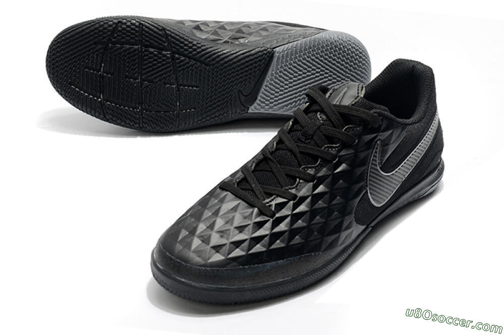 NIke Tiempo Lunar Legend 8 Pro IC Indoor & Futsal Soccer Shoes - Black/Grey 3