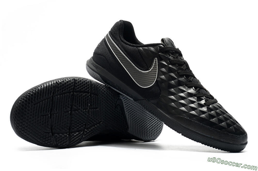 NIke Tiempo Lunar Legend 8 Pro IC Indoor & Futsal Soccer Shoes - Black/Grey 4