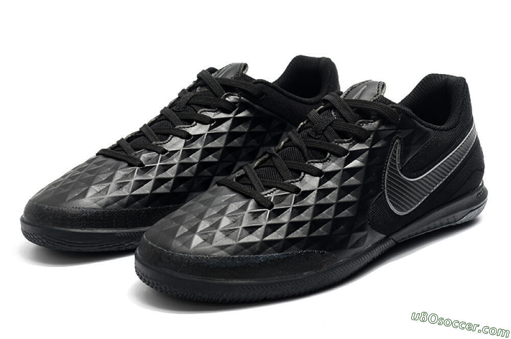 NIke Tiempo Lunar Legend 8 Pro IC Indoor & Futsal Soccer Shoes - Black/Grey 5