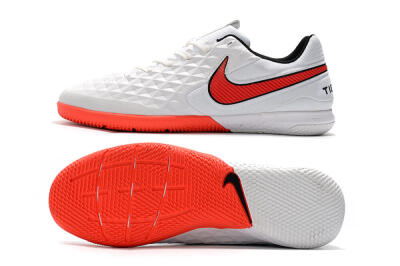 NIke Tiempo Lunar Legend 8 Pro IC Indoor & Futsal Soccer Shoes - White/Red/Black