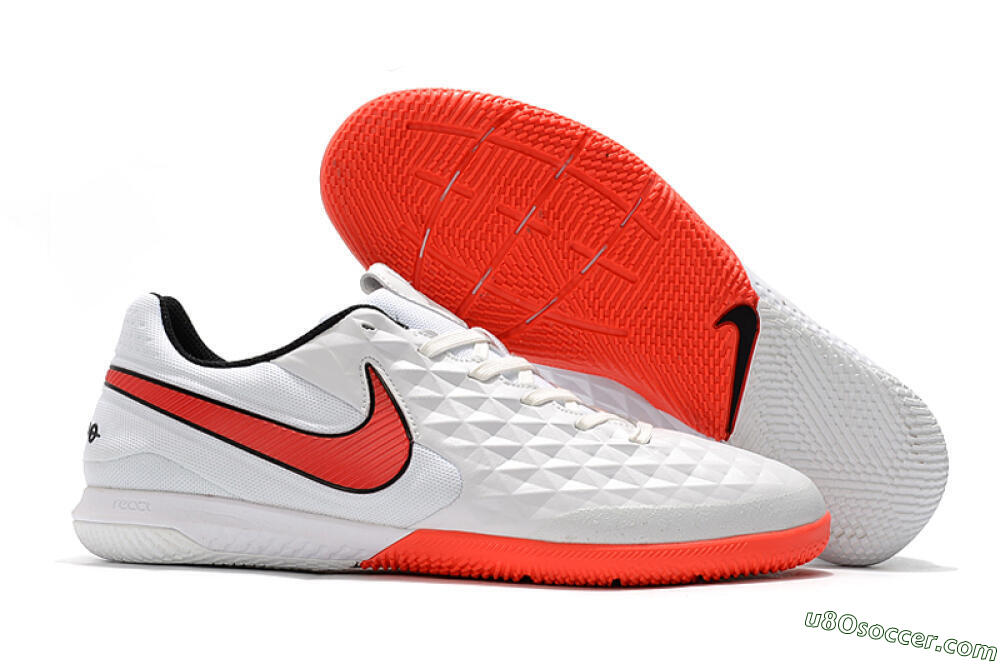 NIke Tiempo Lunar Legend 8 Pro IC Indoor & Futsal Soccer Shoes - White/Red/Black 1