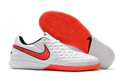 NIke Tiempo Lunar Legend 8 Pro IC Indoor & Futsal Soccer Shoes - White/Red/Black