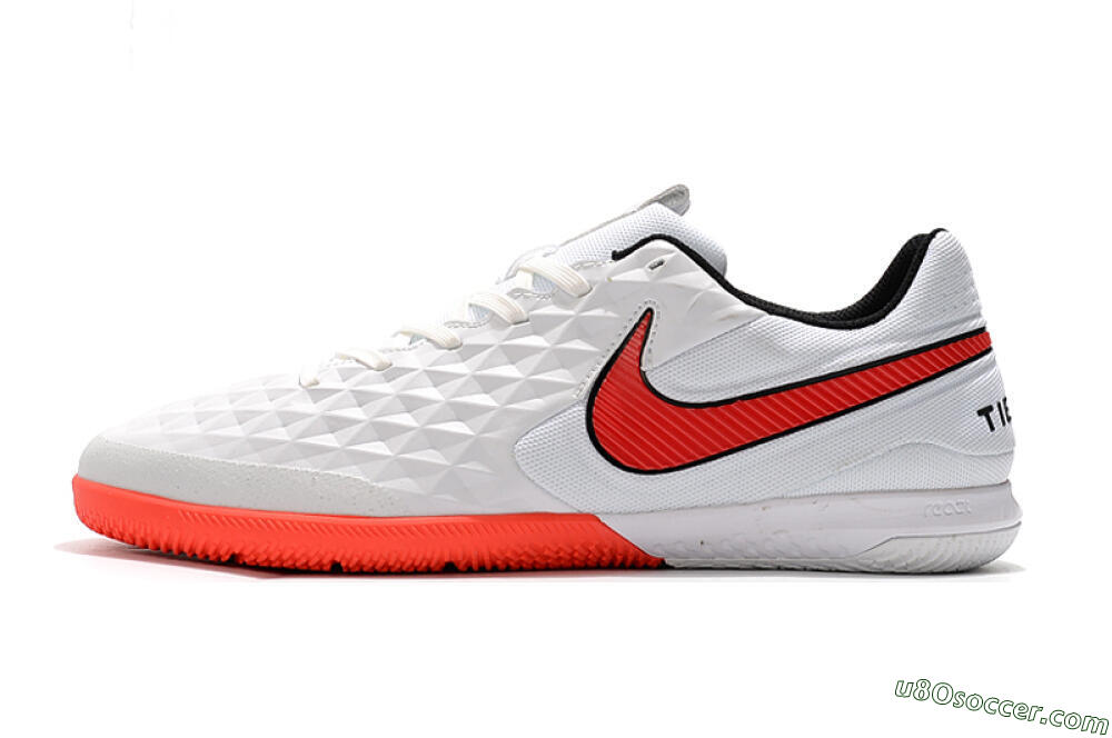 NIke Tiempo Lunar Legend 8 Pro IC Indoor & Futsal Soccer Shoes - White/Red/Black 2