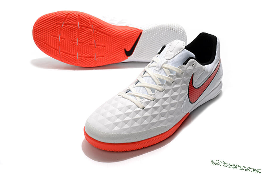 NIke Tiempo Lunar Legend 8 Pro IC Indoor & Futsal Soccer Shoes - White/Red/Black 3
