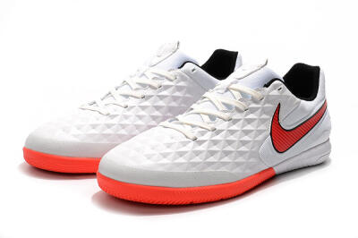 NIke Tiempo Lunar Legend 8 Pro IC Indoor & Futsal Soccer Shoes - White/Red/Black